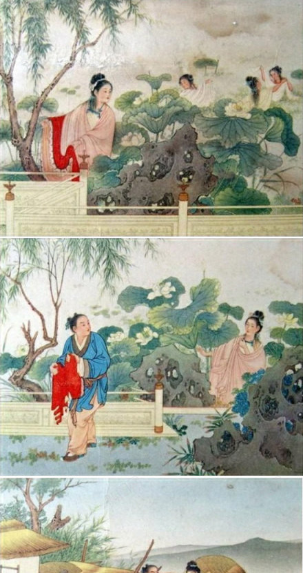 牛郎织女古风手绘海报背景七夕情人节png免抠素材_新图网 https://ixintu.com 古风 情人 海报 牛郎织女 背景