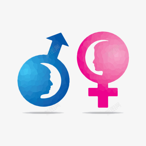 卡通立体凹凸性别男女图标png_新图网 https://ixintu.com 人物 卡通 女性 性别女 性别男 插画 男性 立体 符号