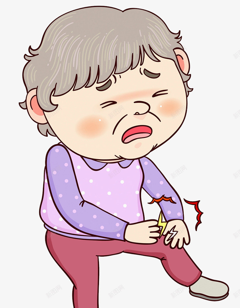 老年人关节炎插画png免抠素材_新图网 https://ixintu.com 关节炎 插画 疼痛 老年人 膝盖