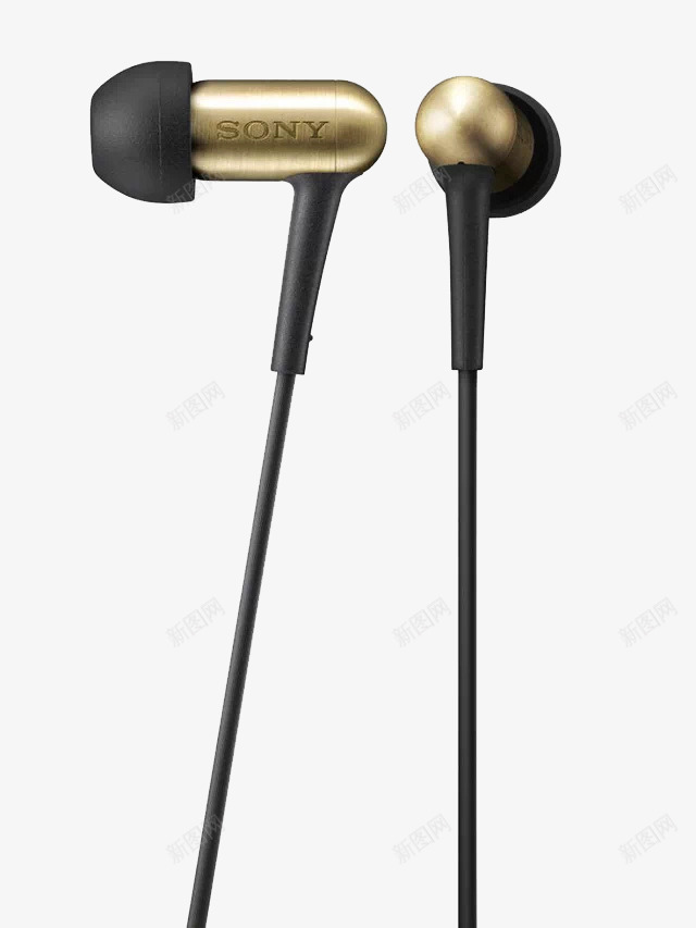 sony入耳式耳机png免抠素材_新图网 https://ixintu.com 工业产品 数码科技 时尚 电子产品 金色 音乐 黑色