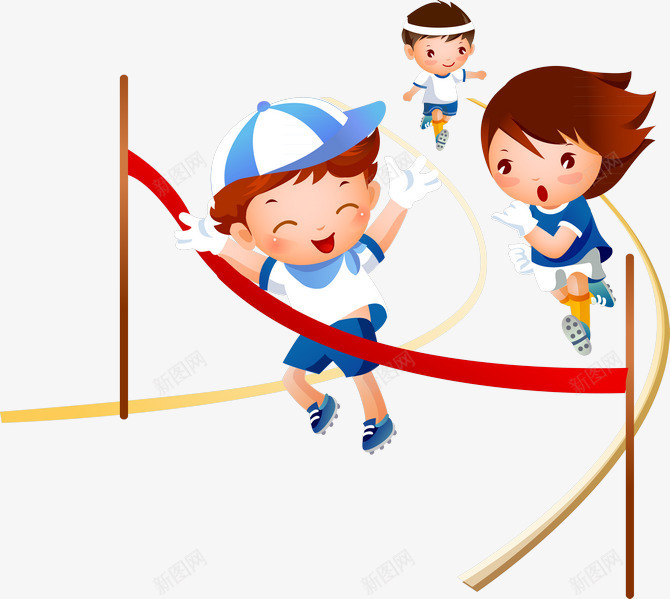 跑步的小孩png免抠素材_新图网 https://ixintu.com 体育活动 儿童 卡通 奔向终点 学生 小孩 小朋友 插画 红色终点线 起点终点 跑步 运动 逃跑小人