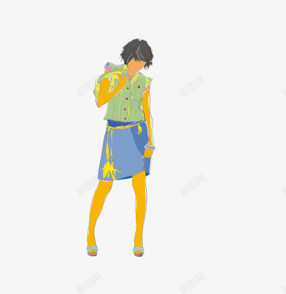 卡通女生站姿矢量图eps免抠素材_新图网 https://ixintu.com 卡通女生站姿 女人站姿 矢量女生 矢量图