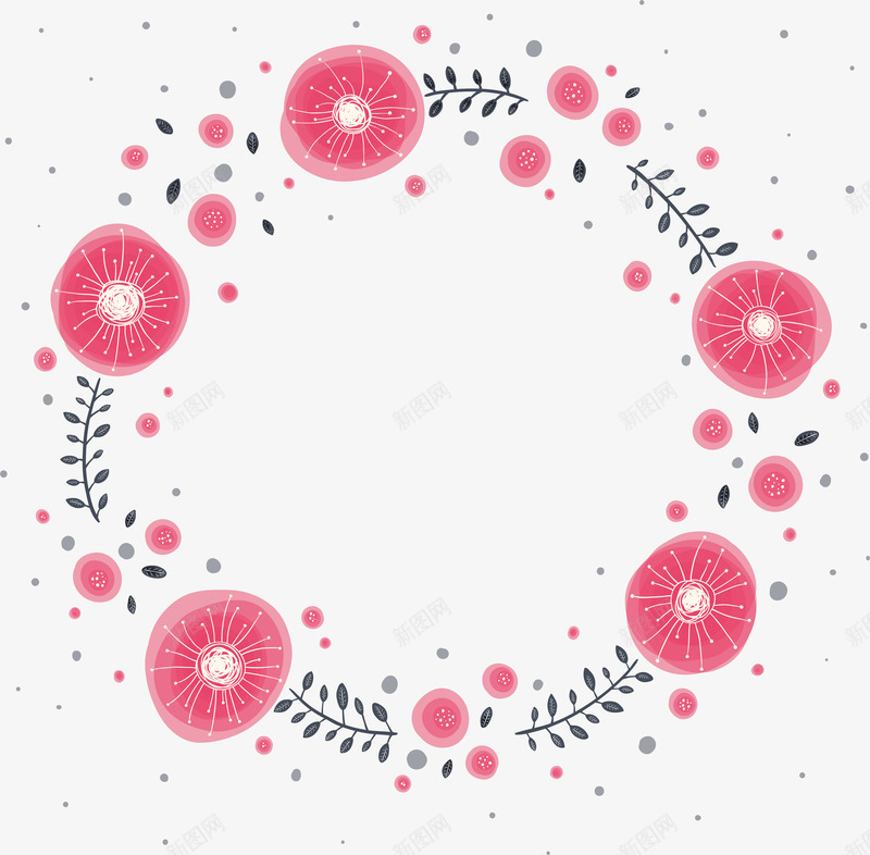 花环矢量图ai免抠素材_新图网 https://ixintu.com 爱心情人节 花环节日庆祝节日素材浪漫装饰元素AI 矢量图