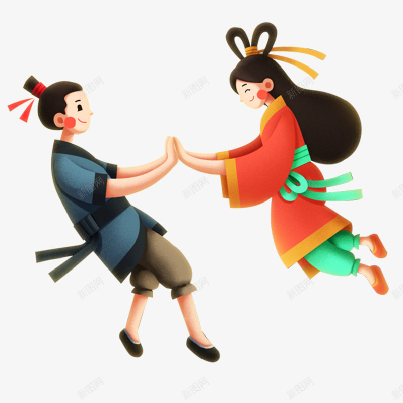 牛郎织女七夕上天图png免抠素材_新图网 https://ixintu.com 七夕 情人节 情人节宣传 情人节宣传海报 情侣节 牛郎 牛郎织女 织女 绿色情人节 绿色情人节海报