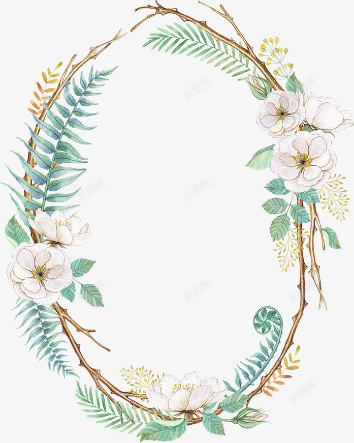 文艺清新花草花环海报装饰png免抠素材_新图网 https://ixintu.com 小清新花草装饰 文艺花草PPT制作 植物插画 海报设计 花环 花草包装礼盒 花草插画 花草装饰
