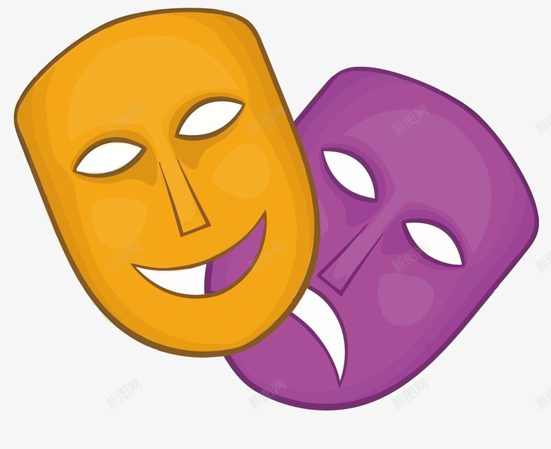 笑脸哭脸面具png免抠素材_新图网 https://ixintu.com 卡通 哭脸 手绘 矢量面具 笑脸 面具 面具PNG矢量图 面具免扣PNG图