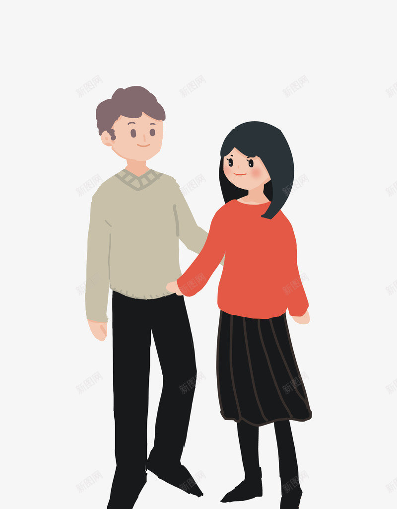 卡通秋装情侣人物psd免抠素材_新图网 https://ixintu.com LOVE 七夕 女生 恋爱 情人 情人节 情侣 爱 爱情 男生 秋季情侣
