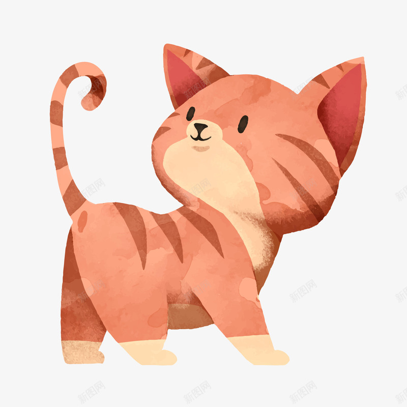 红色渐变小猫元素png免抠素材_新图网 https://ixintu.com 三角形 卖萌小猫 卡通插画 小猫 尾巴 弧度 渐变 眼睛 红色 纹理 脚步