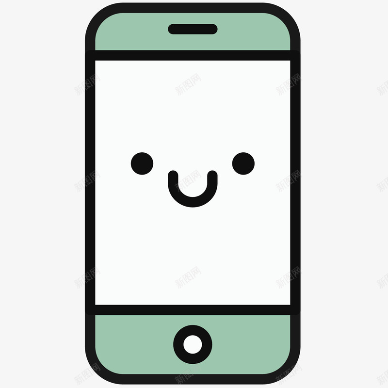 手绘笑脸手机png免抠素材_新图网 https://ixintu.com png 手机 手绘画 笑脸