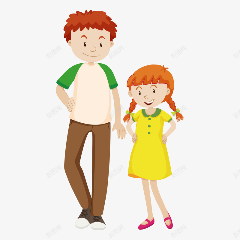 哥哥妹妹矢量图ai免抠素材_新图网 https://ixintu.com 人物介绍 人物插画 卡通人物 哥哥 妹妹 矢量人物 矢量图