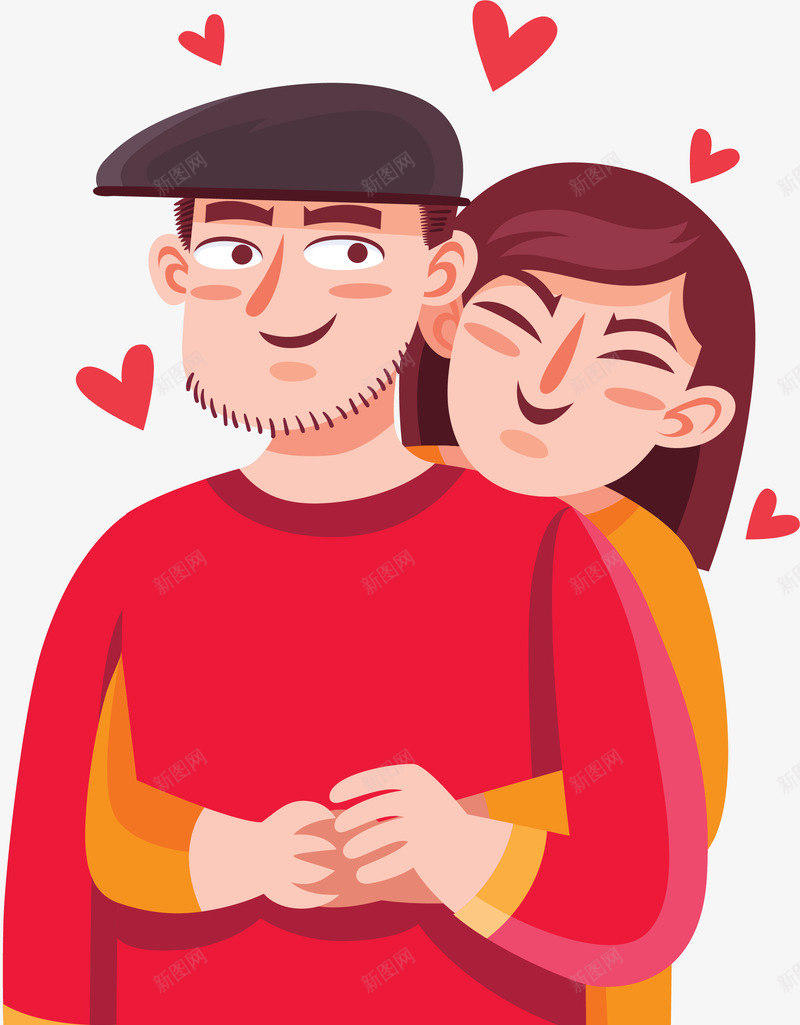 卡通手绘恋人情人人物插画矢量图ai免抠素材_新图网 https://ixintu.com 一男一女 依偎情侣 卡通情侣结婚 夫妻 恋人 情人 情侣 情侣人物插画 矢量图 结婚情侣