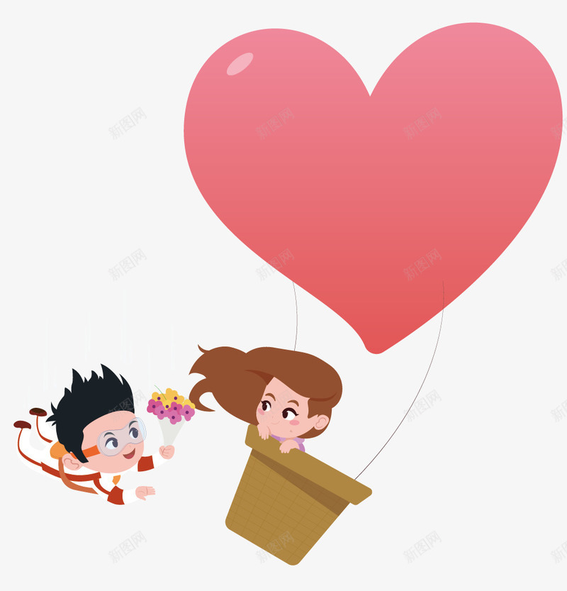 幸福七夕情人节手绘情侣psd免抠素材_新图网 https://ixintu.com 七夕 幸福 幸福七夕情人节手绘情侣 情人节 情侣 手绘 爱心