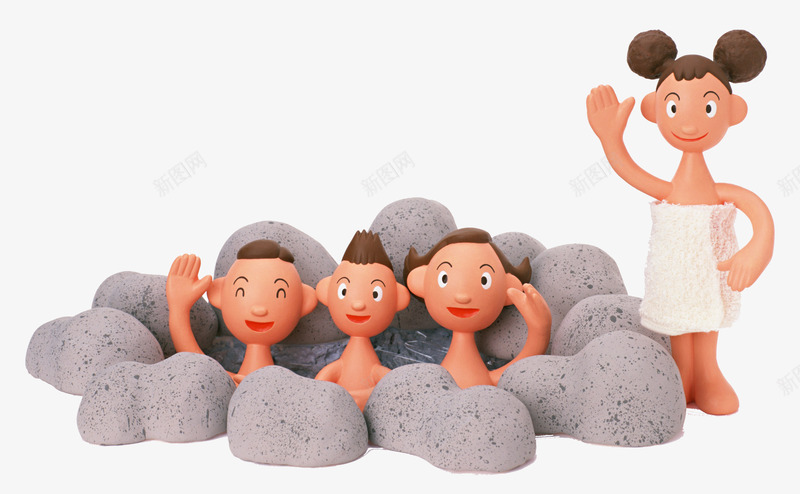 泡温泉的一家四口人偶png免抠素材_新图网 https://ixintu.com 一家四口 人偶 假期 出游 度假 泡温泉