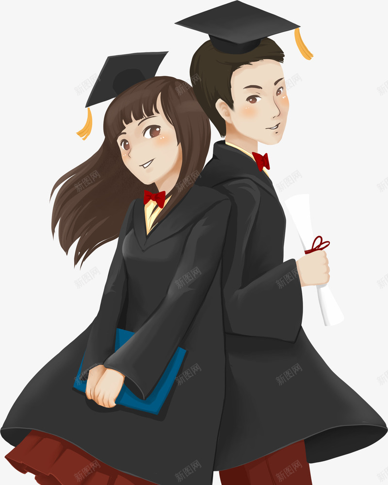 唯美清新大学毕业季插画png免抠素材_新图网 https://ixintu.com 唯美 大学 女学生 学习 学位 学士学位 学士帽 学士服 情侣 插画 校园 校服 毕业季 毕业照 毕业证书 清新 男学生