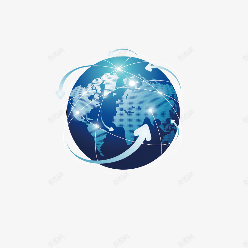 环球科技png免抠素材_新图网 https://ixintu.com 地球 环球 科技 经网线