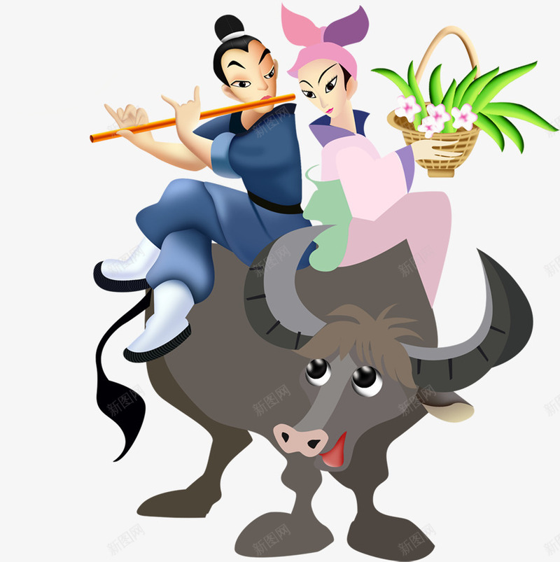 情人节牛郎织女浪漫卡通图案png免抠素材_新图网 https://ixintu.com 卡通 图案 情人节 浪漫 牛郎织女