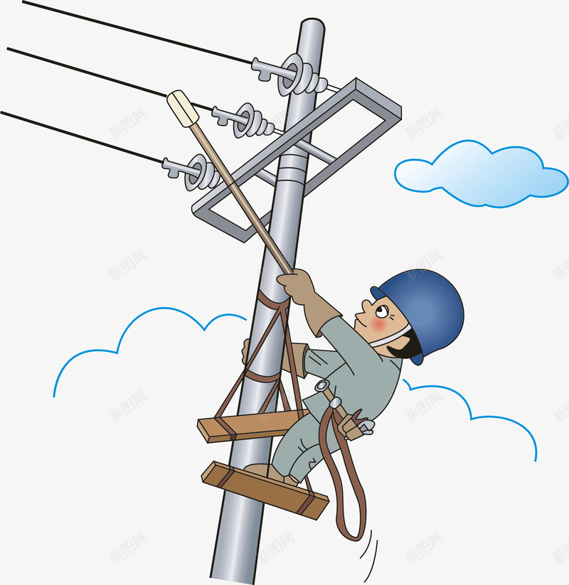 用电安全插画png免抠素材_新图网 https://ixintu.com 卡通人物 安全 安全宣传 用电安全插画 电线