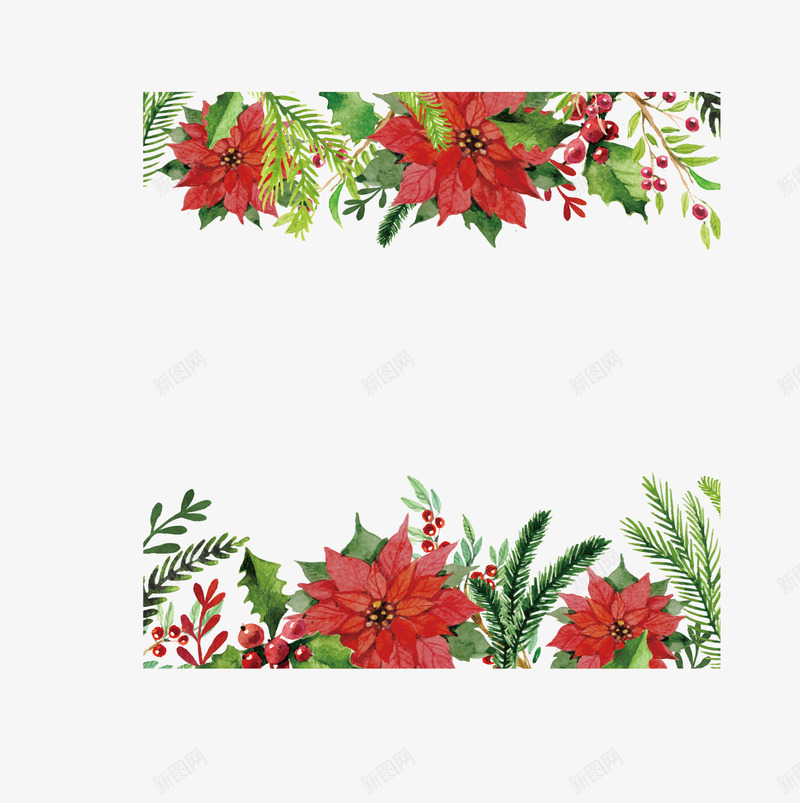 花卉元素矢量图ai免抠素材_新图网 https://ixintu.com 冬天 快乐 油漆 红色 花的 花的背景 雪 矢量图