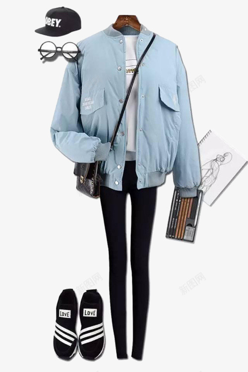 牛仔外套和裤子png免抠素材_新图网 https://ixintu.com 服装搭配 牛仔外套 裤子