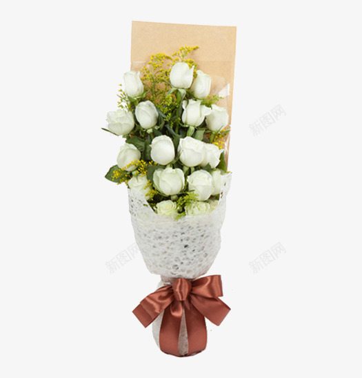 鲜花玫瑰花束png免抠素材_新图网 https://ixintu.com 产品实物 情人节 白玫瑰 鲜花