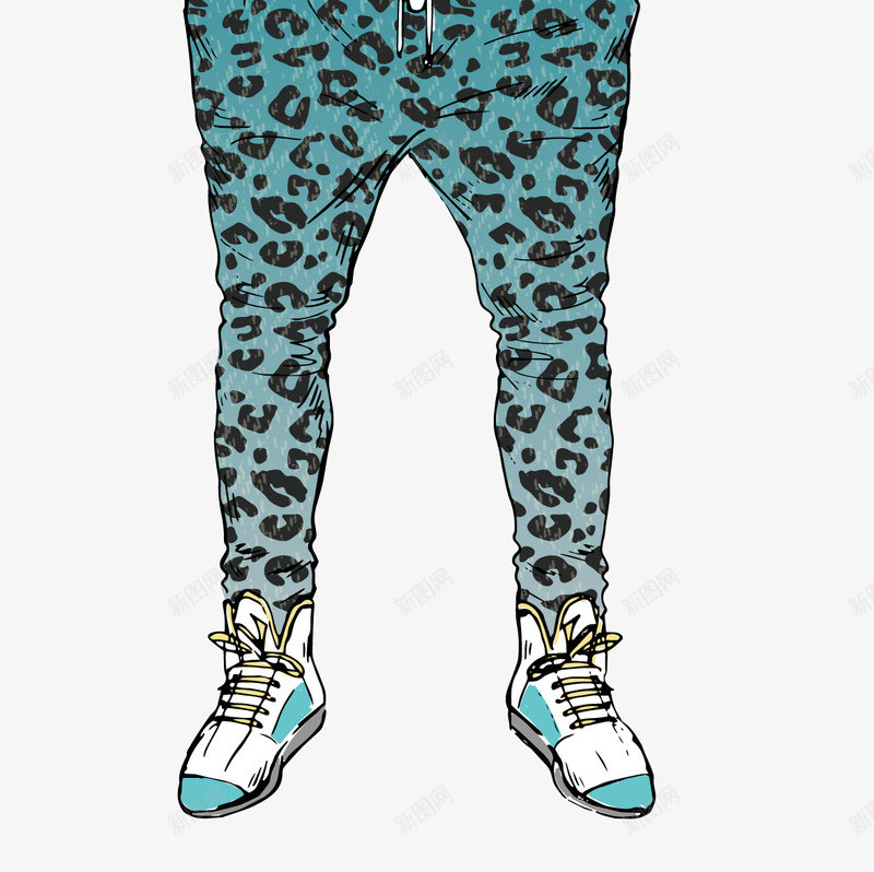 带耳麦的豹子时尚模特png免抠素材_新图网 https://ixintu.com 动物模特 卡通花豹 带耳麦的豹子 手绘卡通 服装展 流行 矢量时尚模特