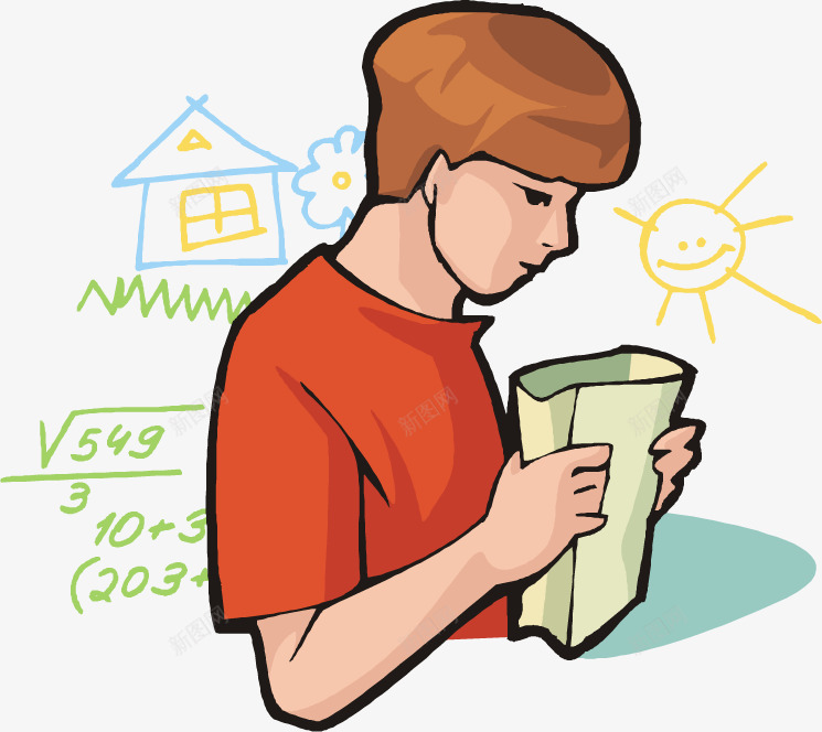 学数学的学生png免抠素材_新图网 https://ixintu.com 上学 儿童 学校 学生 数学