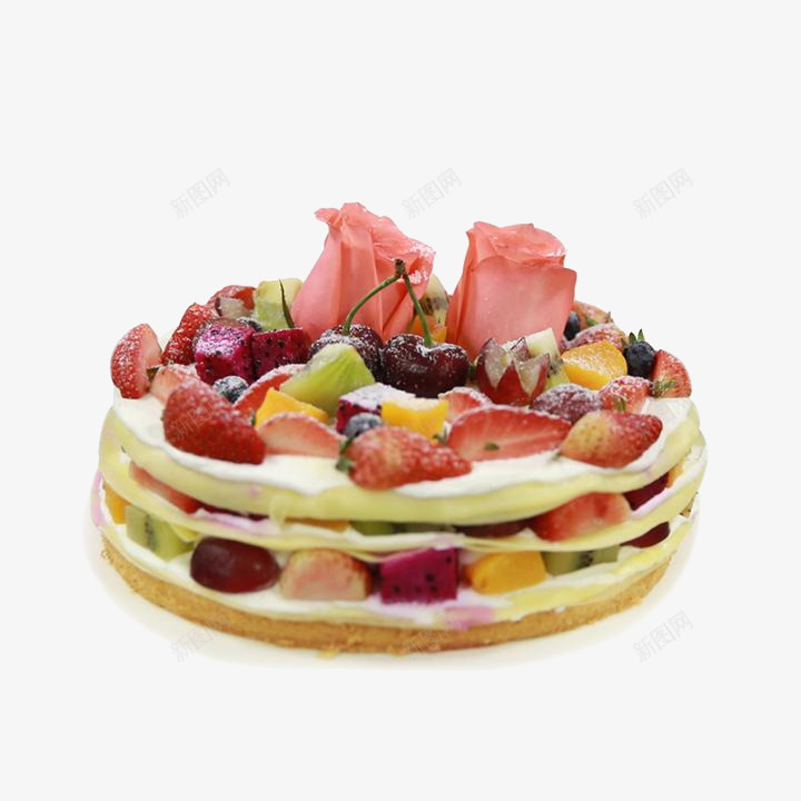 情人节庆祝千层蛋糕装饰png免抠素材_新图网 https://ixintu.com 千层盒子 千层蛋糕 宣传 水果 玫瑰 美味 装饰 裸蛋糕