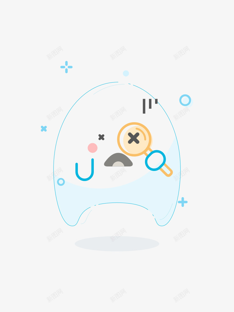 搜索暂无搜索结果插画图标png_新图网 https://ixintu.com 图标设计 搜索 放大镜 暂无搜索结果插画 线图 网络搜索