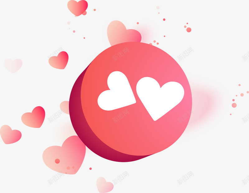 粉色立体圆形爱心方块png免抠素材_新图网 https://ixintu.com LOVE 情人节 浪漫 爱情 立体爱心 粉色爱心