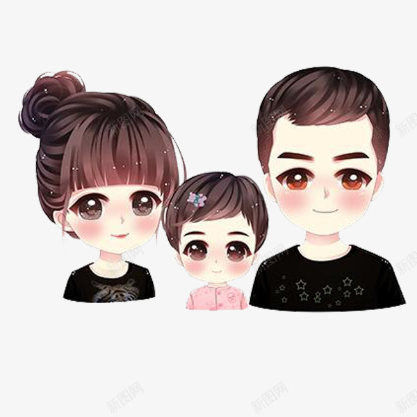 家庭合照png免抠素材_新图网 https://ixintu.com 卡通 合照 女儿 妈妈 家庭 手绘 爸爸