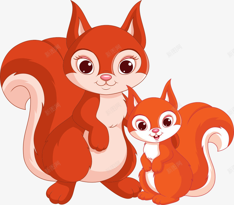 松鼠妈妈与小松鼠矢量图eps免抠素材_新图网 https://ixintu.com 动物插画 卡通动物 卡通动物漫画 小松鼠 松鼠 松鼠妈妈 生物世界 陆地动物 矢量图