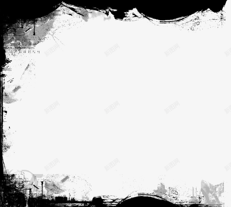 水墨画边框png免抠素材_新图网 https://ixintu.com 底图 水墨边框 边框