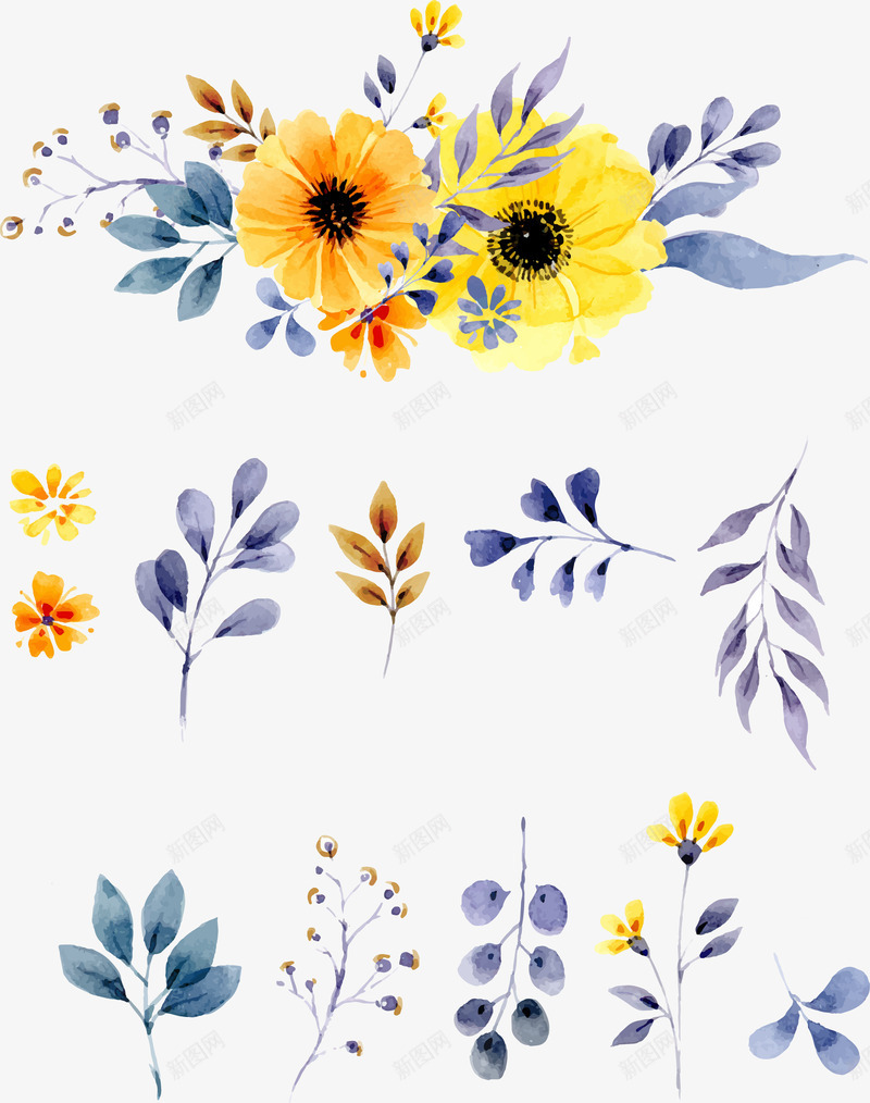 卡通手绘花朵树叶背景合集png免抠素材_新图网 https://ixintu.com 卡通 合集 手绘 树叶 背景 花朵