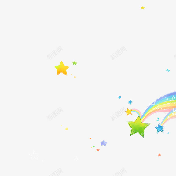 可爱卡通星星彩虹png免抠素材_新图网 https://ixintu.com 卡通 星星彩虹