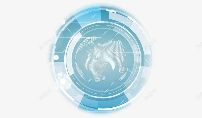 核心科技png免抠素材_新图网 https://ixintu.com 唯美 圆形 科幻 蓝色 装饰