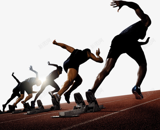 赛跑png免抠素材_新图网 https://ixintu.com 助跑器 向前进的人们 奋力前进 成功 招聘 比赛 求才 赛跑的运动员 跑道