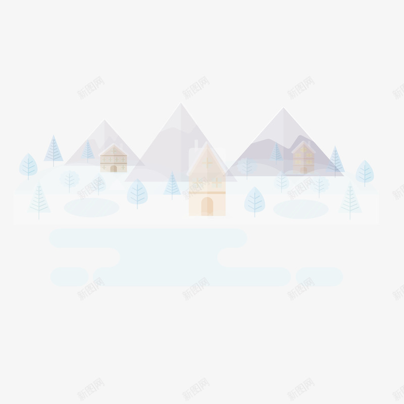 小清新扁平化插画cdr免抠素材_新图网 https://ixintu.com 小清新 山水 扁平化 插画 矢量图案 风景
