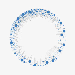 蓝色科技动感线点艺术圆形矢量图素材