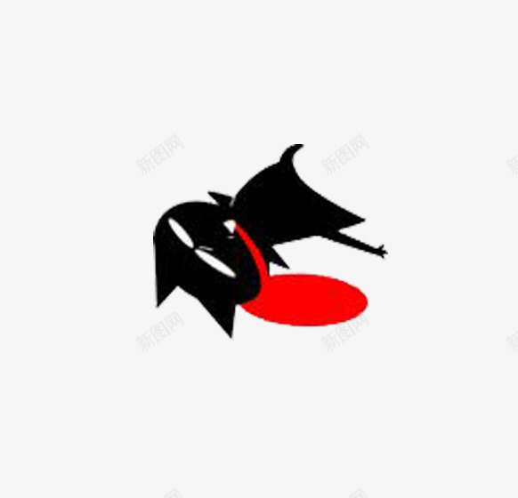 喷血的黑色小猫png免抠素材_新图网 https://ixintu.com 动物 卡通 喷血 小猫 红色 表情 黑色