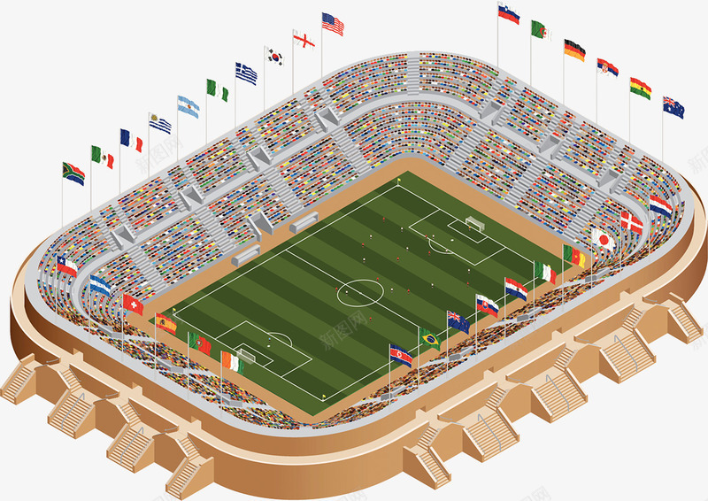 足球比赛运动场插画png免抠素材_新图网 https://ixintu.com 世界杯 插画 足球场草坪 足球比赛