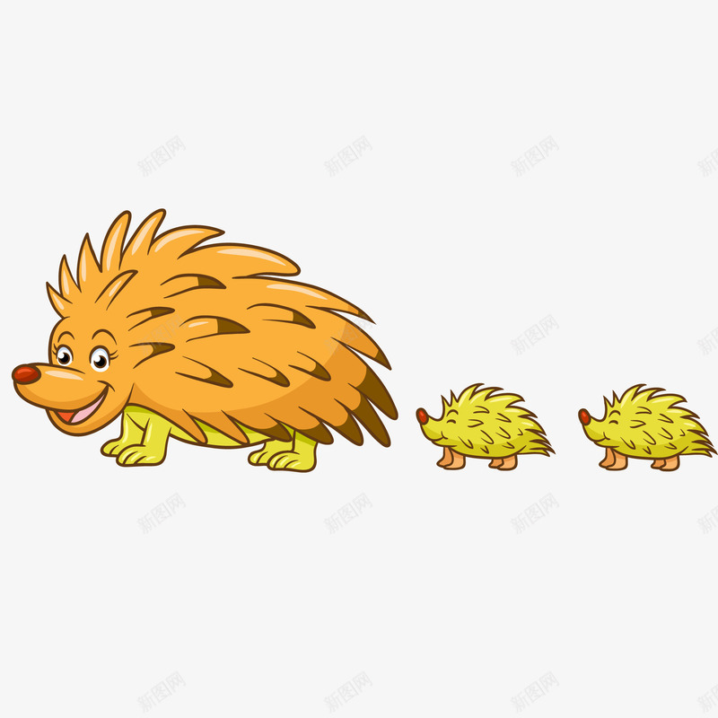 卡通手绘刺猬png免抠素材_新图网 https://ixintu.com 刺猬 动物设计 卡通 可爱 国际家庭日 大自然 家庭 手绘 森林