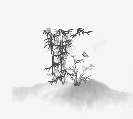 中国画竹子png免抠素材_新图网 https://ixintu.com 中国画 意境 水墨 竹子