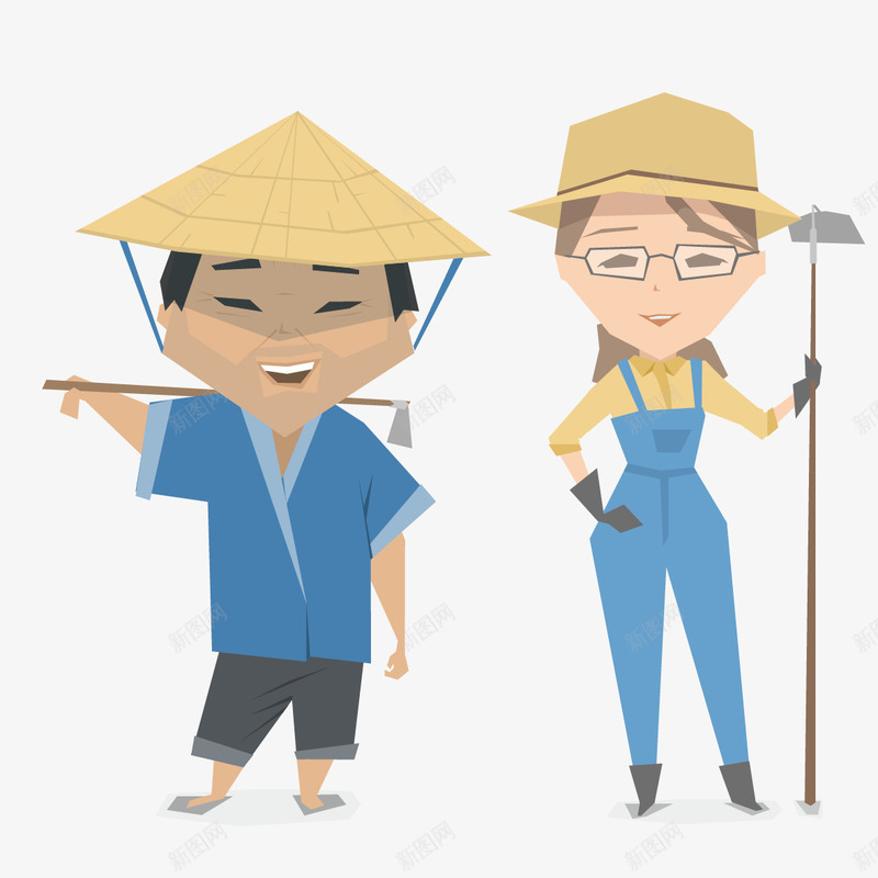 农民人员矢量图ai免抠素材_新图网 https://ixintu.com png免费下载 农民 工作人员 海报素材 矢量图