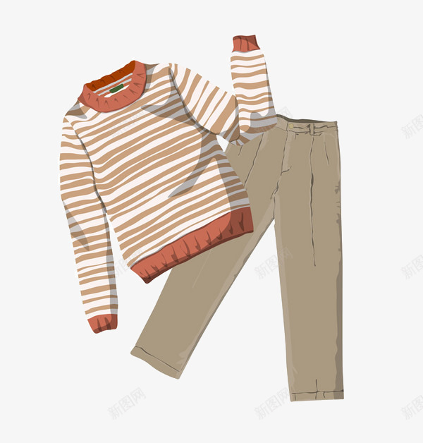 卡通秋季初秋服装png免抠素材_新图网 https://ixintu.com 初秋 套装 服装 秋季 长袖