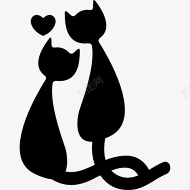 爱在七夕猫夫妇在爱图标图标