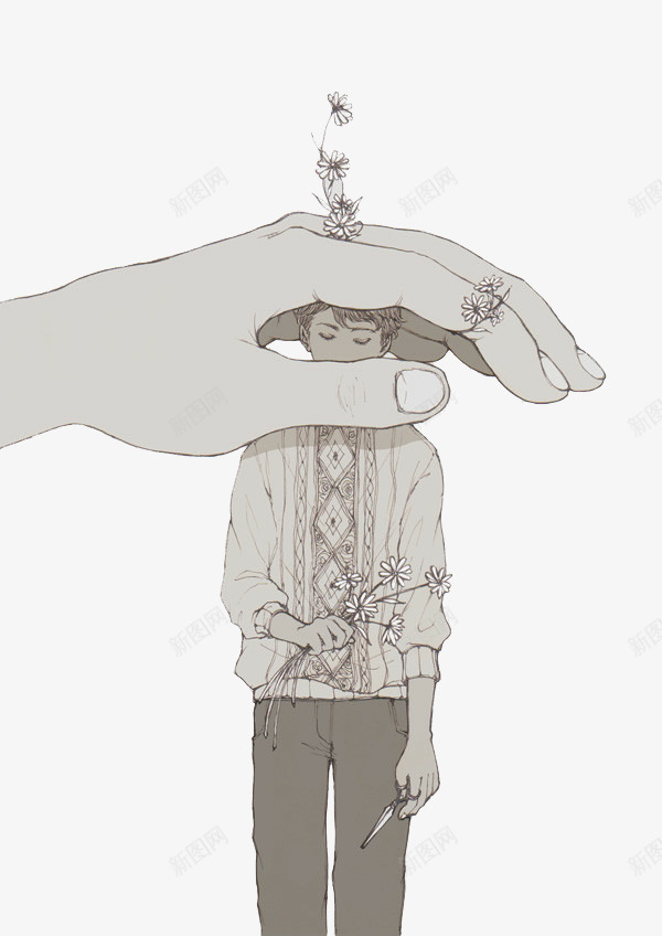手绘插画人物png免抠素材_新图网 https://ixintu.com 唯美插画 小清新 少年 手绘 男孩 青春