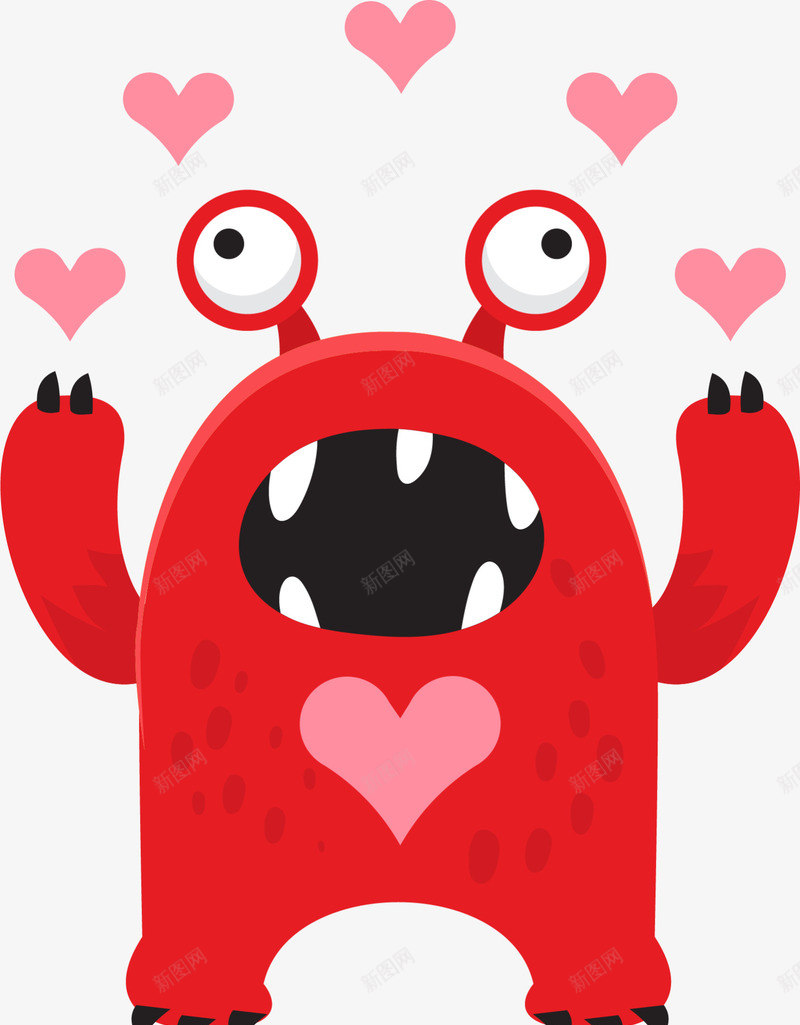 红色情人节爱心小怪物png免抠素材_新图网 https://ixintu.com LOVE 婚庆 小怪物 怪兽 情人节 浪漫 爱心 爱情