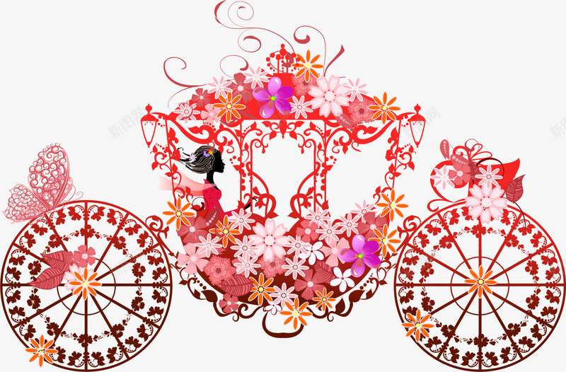 情人节美丽浪漫花车png免抠素材_新图网 https://ixintu.com LOVE 婚庆 婚车 情人节 浪漫 浪漫花车 爱情 装饰图案