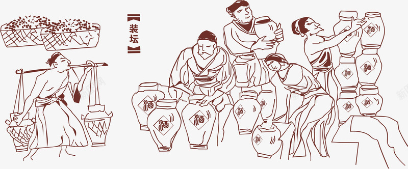 酿酒古图png免抠素材_新图网 https://ixintu.com 古法酿酒 古法酿酒图 古法酿酒矢量 古法酿酒过程 酿酒古图 酿酒插画 酿酒过程