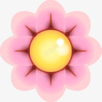 粉色卡通花朵七夕情人节png免抠素材_新图网 https://ixintu.com 卡通 情人 粉色 花朵